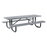 Global Industrial® Expanded Steel Picnic Table, Rectangular, 96 x 62 x 29.5, Gray Top, Gray Base/Legs (GBE277153GY) Each