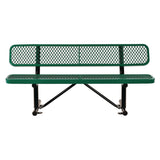Global Industrial® Expanded Steel Bench With Back, 72 x 24 x 33, Green (GBE277154GN) Each