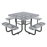 Global Industrial® Expanded Steel Picnic Table, Square, 81 x 81 x 29.5, Gray Top, Gray Base/Legs (GBE277151GY) Each