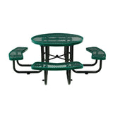 Global Industrial® Expanded Steel Picnic Table, Round, 46" Dia x 29.5"h, Green Top, Green Base/Legs (GBE277150GN) Each