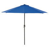 Global Industrial® Outdoor Umbrella with Tilt Mechanism, 102" Span, 94" Long, Blue Canopy, Black Handle (GBE436970) Each
