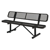 Global Industrial® Expanded Steel Bench With Back, 72 x 24 x 33, Black (GBE277154BK) Each