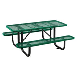 Global Industrial® Expanded Steel Picnic Table, Rectangular, 72 x 62 x 29.5, Green Top, Green Base/Legs (GBE277152GN) Each