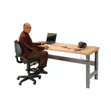 Global Industrial® Standard Duty Butcher Block Top Adjustable Height Workbench, 2,000 lbs, 72 x 36 x 30.88 to 36.88, Maple/Gray (GBE183169) Each