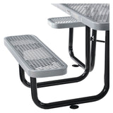 Global Industrial® Expanded Steel Picnic Table, Square, 81 x 81 x 29.5, Gray Top, Gray Base/Legs (GBE277151GY) Each