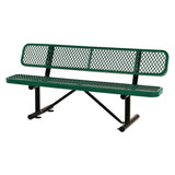 Global Industrial® Expanded Steel Bench With Back, 72 x 24 x 33, Green (GBE277154GN) Each