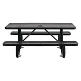 Global Industrial® Expanded Steel Picnic Table, Rectangular, 72 x 62 x 29.5, Black Top, Black Base/Legs (GBE277152BK) Each