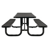 Global Industrial® Expanded Steel Picnic Table, Rectangular, 96 x 62 x 29.5, Black Top, Black Base/Legs (GBE277153BK) Each