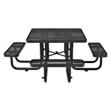 Global Industrial® Expanded Steel Picnic Table, Square, 81 x 81 x 29.5, Black Top, Black Base/Legs (GBE277151BK) Each