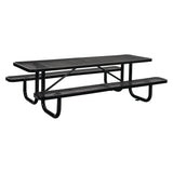 Global Industrial® Expanded Steel Picnic Table, Rectangular, 96 x 62 x 29.5, Black Top, Black Base/Legs (GBE277153BK) Each