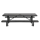 Global Industrial® Expanded Steel Picnic Table, Rectangular, 96 x 62 x 29.5, Black Top, Black Base/Legs (GBE277153BK) Each