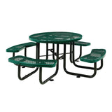 Global Industrial® Expanded Steel Picnic Table, Round, 46" Dia x 29.5"h, Green Top, Green Base/Legs (GBE277150GN) Each