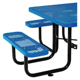 Global Industrial® Expanded Steel Picnic Table, Square, 81 x 81 x 29.5, Blue Top, Blue Base/Legs (GBE277151BL) Each
