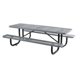 Global Industrial® Expanded Steel Picnic Table, Rectangular, 96 x 62 x 29.5, Gray Top, Gray Base/Legs (GBE277153GY) Each