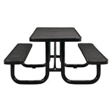 Global Industrial® Expanded Steel Picnic Table, Rectangular, 72 x 62 x 29.5, Black Top, Black Base/Legs (GBE277152BK) Each