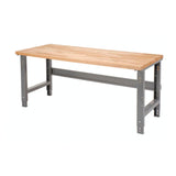 Global Industrial® Standard Duty Butcher Block Top Adjustable Height Workbench, 2,000 lbs, 72 x 36 x 30.88 to 36.88, Maple/Gray (GBE183169) Each