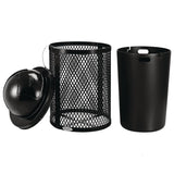 Global Industrial® Outdoor Diamond Industrial Steel Trash Can, 36 gal, Black (GBE261948BK) Each