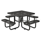 Global Industrial® Expanded Steel Picnic Table, Square, 81 x 81 x 29.5, Black Top, Black Base/Legs (GBE277151BK) Each