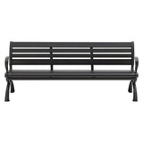 Global Industrial® Aluminum Bench with Back, 73 x 22.75 x 30.75, Black (GBE436978BK) Each