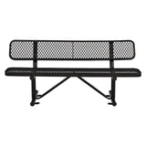 Global Industrial® Expanded Steel Bench With Back, 72 x 24 x 33, Black (GBE277154BK) Each