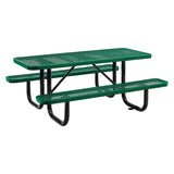 Global Industrial® Expanded Steel Picnic Table, Rectangular, 72 x 62 x 29.5, Green Top, Green Base/Legs (GBE277152GN) Each