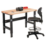 Global Industrial® Standard Duty Butcher Block Top Adjustable Height Workbench, 2,000 lbs, 48 x 30 x 30.88 to 36.88, Maple/Black (GBE319076) Each