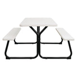Global Industrial® Blow-Molded Plastic Picnic Table, Rectangular, 72 x 60 x 30, White Top, White Base/Legs (GBE695484) Each