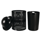 Global Industrial® Outdoor Perforated Steel Trash Can with Dome Lid, 36 gal, Steel, Black (GBE261949BK) Each