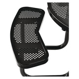 Global Industrial® Perforated Steel Picnic Table, Round, 46" Dia x 29.5"h, Black Top, Black Base/Legs (GBE262078BK) Each