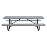 Global Industrial® Expanded Steel Picnic Table, Rectangular, 96 x 62 x 29.5, Gray Top, Gray Base/Legs (GBE277153GY) Each