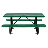 Global Industrial® Expanded Steel Picnic Table, Rectangular, 72 x 62 x 29.5, Green Top, Green Base/Legs (GBE277152GN) Each