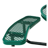 Global Industrial® Expanded Steel Picnic Table, Round, 46" Dia x 29.5"h, Green Top, Green Base/Legs (GBE277150GN) Each