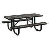 Global Industrial® Expanded Steel Picnic Table, Rectangular, 72 x 62 x 29.5, Black Top, Black Base/Legs (GBE277152BK) Each