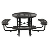 Global Industrial® Expanded Steel Picnic Table, Round, 46" Dia x 29.5"h, Black Top, Black Base/Legs (GBE277150BK) Each