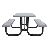 Global Industrial® Expanded Steel Picnic Table, Rectangular, 96 x 62 x 29.5, Gray Top, Gray Base/Legs (GBE277153GY) Each