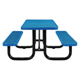 Global Industrial® Expanded Steel Picnic Table, Rectangular, 72 x 62 x 29.5, Blue Top, Blue Base/Legs (GBE277152BL) Each