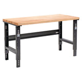Global Industrial® Standard Duty Butcher Block Top Adjustable Height Workbench, 2,000 lbs, 60 x 30 x 30.88 to 36.88, Birch/Black (GBE318912BK) Each