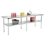 Global Industrial® Work Table with Undershelf, Rectangular, 96 x 30 x 35, Silver Top, Silver Base/Legs (GBE319058) Each