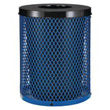 Global Industrial® Outdoor Diamond Steel Trash Can, 36 gal, Blue (GBE261924BL) Each