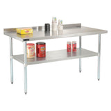 Global Industrial® Work Table with Undershelf with Backsplash, Rectangular, 60 x 30 x 35, Silver Top, Silver Base/Legs (GBE319060) Each