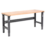 Global Industrial® Standard Duty Butcher Block Top Adjustable Height Workbench, 2,000 lbs, 72 x 30 x 30.88 to 36.88, Maple/Black (GBE183168BK) Each