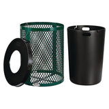 Global Industrial® Outdoor Diamond Steel Trash Can, 36 gal, Green (GBE261924GN) Each