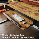 Eureka Ergonomic® L-Shaped Standing Desk with Keyboard Tray, Left Desk, 61.25" x 43.25" x 34.38" to 52.88", Rustic Brown/Black (EKAL60LRB) Each