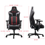 Eureka Ergonomic® Python II Ergonomic Chair, Supports up to 300 lb, 18.88" to 22.83" Seat Height, Black Fabric Seat, Black/Red Fabric Back (EKAGC08R) Each
