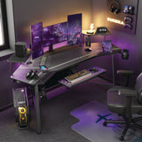 Eureka Ergonomic® Aero Gaming Desk, 72.06" x 23.63" x 38", Black (EKAE70B) Each