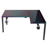 Eureka Ergonomic® RGB LED Lights Glass Gaming Desk, 60" x 40.25" x 30", Black (EKAL60RB) Each