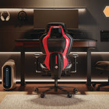 Eureka Ergonomic® Typhon Hybrid Chair, Supports Up to 220 lb, 18.5" to 22.05" Seat Height, Black Mesh Seat, Black/Red Mesh Back, Black Base (EKAGC05R) Each