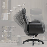 Eureka Ergonomic® Royal Executive Office Chair, Support up to 300 lb, 19.46"-22.26" Seat Height, Black PU Leather Seat, Black Faux Leather Back (EKAOC003B) Each