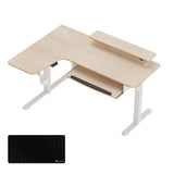 Eureka Ergonomic® L-Shaped Standing Desk with Keyboard Tray, Left Desk, 61.25" x 43.25" x 34.38" to 52.88", Maple White/White (EKAL60LMW) Each