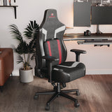 Eureka Ergonomic® Python II Ergonomic Chair, Supports up to 300 lb, 18.88" to 22.83" Seat Height, Black Fabric Seat, Black/Red Fabric Back (EKAGC08R) Each